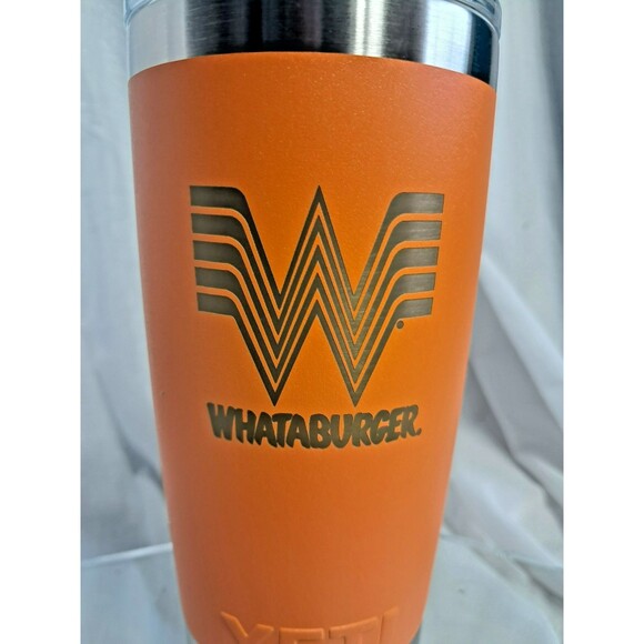NEW Whataburger Yeti Rumbler Tumbler with Lid Orange 30oz. - Picture 4 of 6